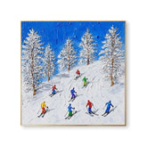 Alpine Thrill: Skiers on Snowy Slopes #CDFB00837