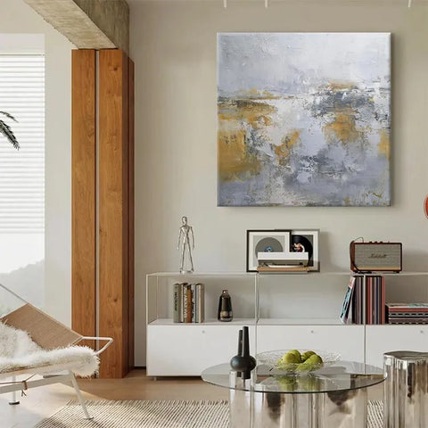 Chaotic Harmony in Yellow and Gray #CDFB00097