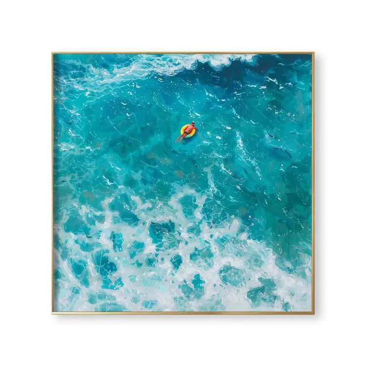 Turquoise Turbulence with Orange Raft #CDFB00458