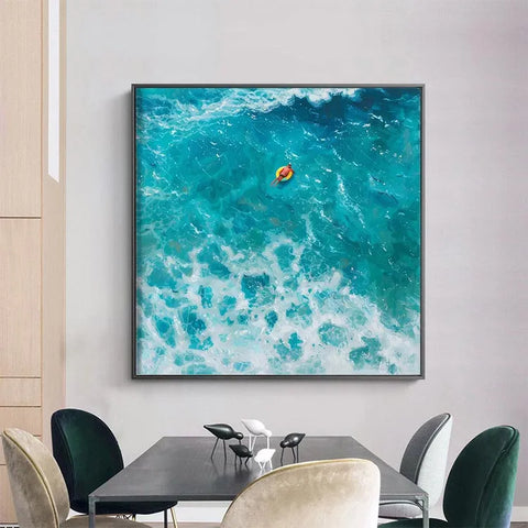 Turquoise Turbulence with Orange Raft #CDFB00458