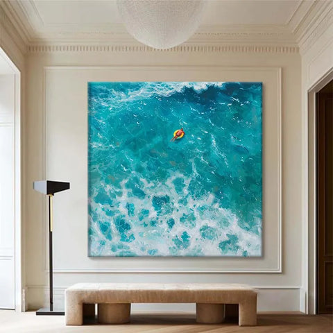 Turquoise Turbulence with Orange Raft #CDFB00458