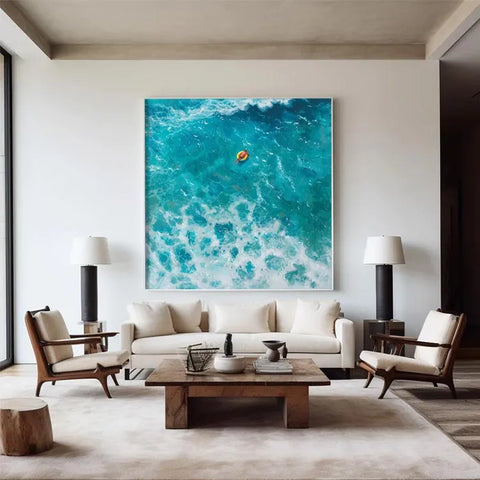 Turquoise Turbulence with Orange Raft #CDFB00458