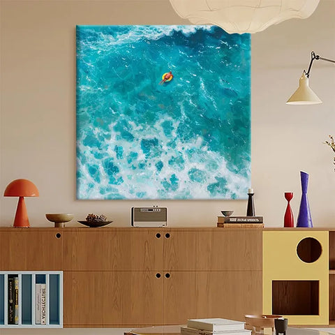 Turquoise Turbulence with Orange Raft #CDFB00458