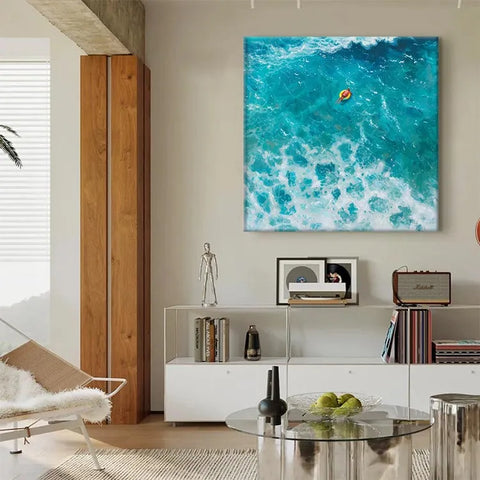 Turquoise Turbulence with Orange Raft #CDFB00458