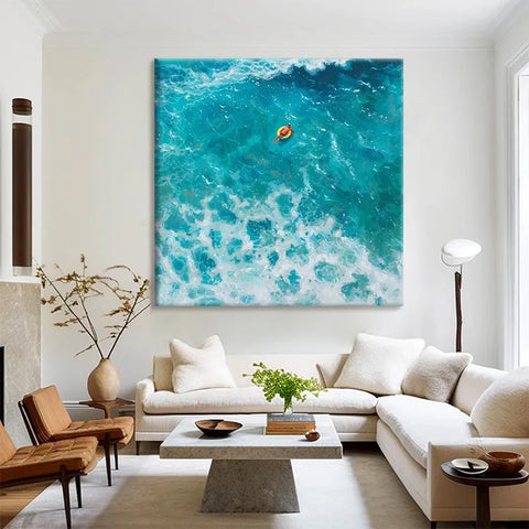 Turquoise Turbulence with Orange Raft #CDFB00458