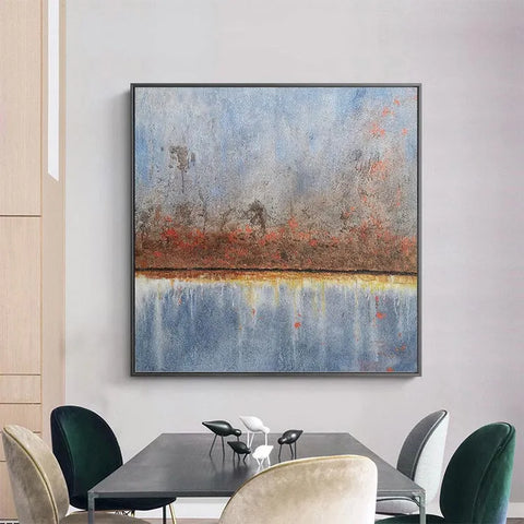 Tranquil Reflections in Blue and Amber #CDFB00046