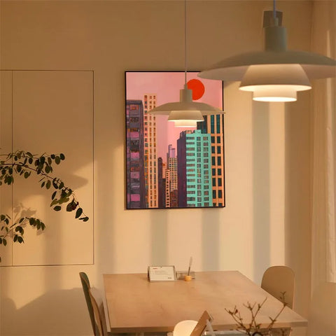 Vibrant Metropolis Under a Pink Sky #CDFB00598