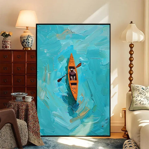 Serene Paddler on Azure Waves #CDFB00474