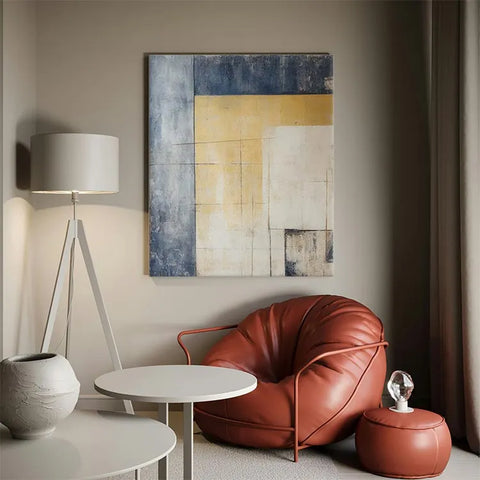 Fractured Harmony in Blue and Gold #CDFB00012