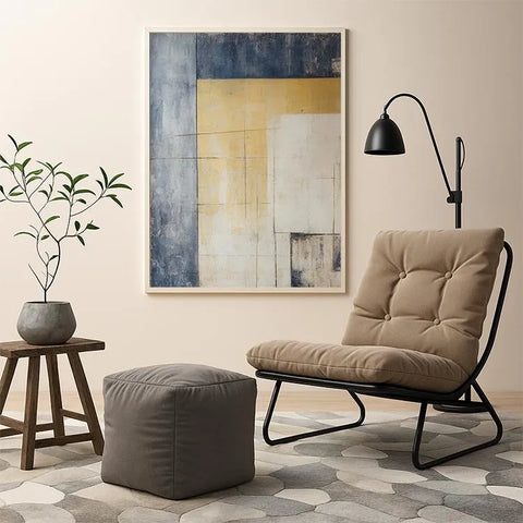 Fractured Harmony in Blue and Gold #CDFB00012