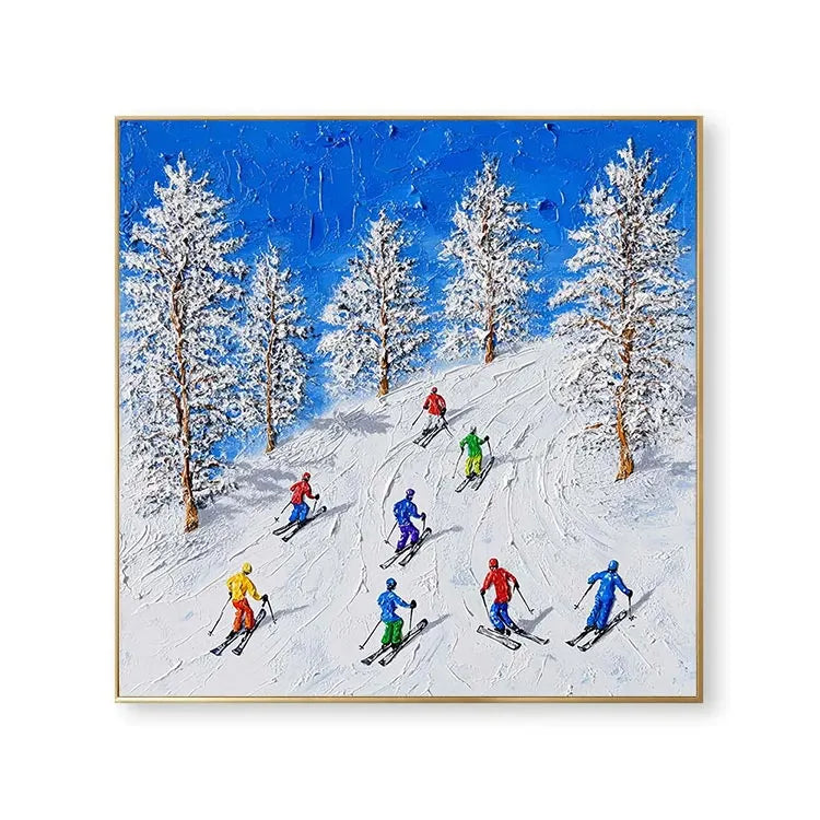 Alpine Serenity: Skiers on Snowy Slopes #CDFB00231