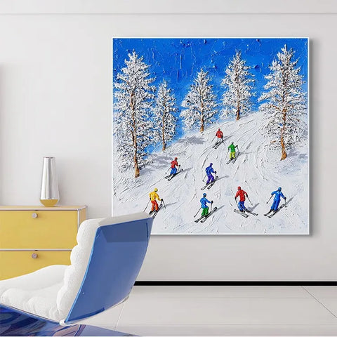 Alpine Serenity: Skiers on Snowy Slopes #CDFB00231