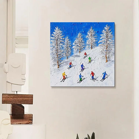 Alpine Serenity: Skiers on Snowy Slopes #CDFB00231