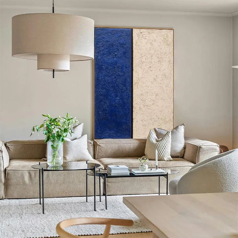 Fractured Harmony in Blue and Beige #CDFB00265