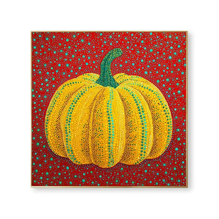 Golden Pumpkin on Crimson Canvas #CDFB00404