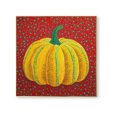 Golden Pumpkin on Crimson Canvas #CDFB00404