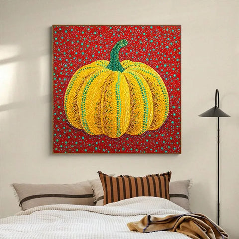 Golden Pumpkin on Crimson Canvas #CDFB00404