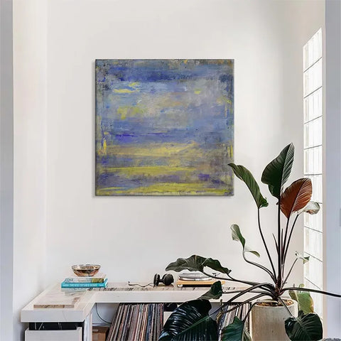 Serene Brushstrokes of Blue and Gold #CDFB00504