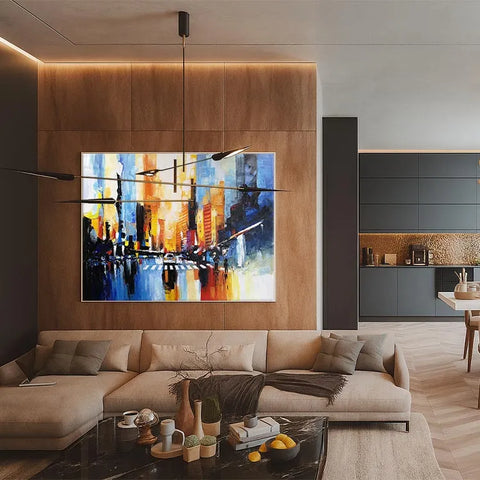 Urban Nocturne in Blue and Gold #CDFB00602