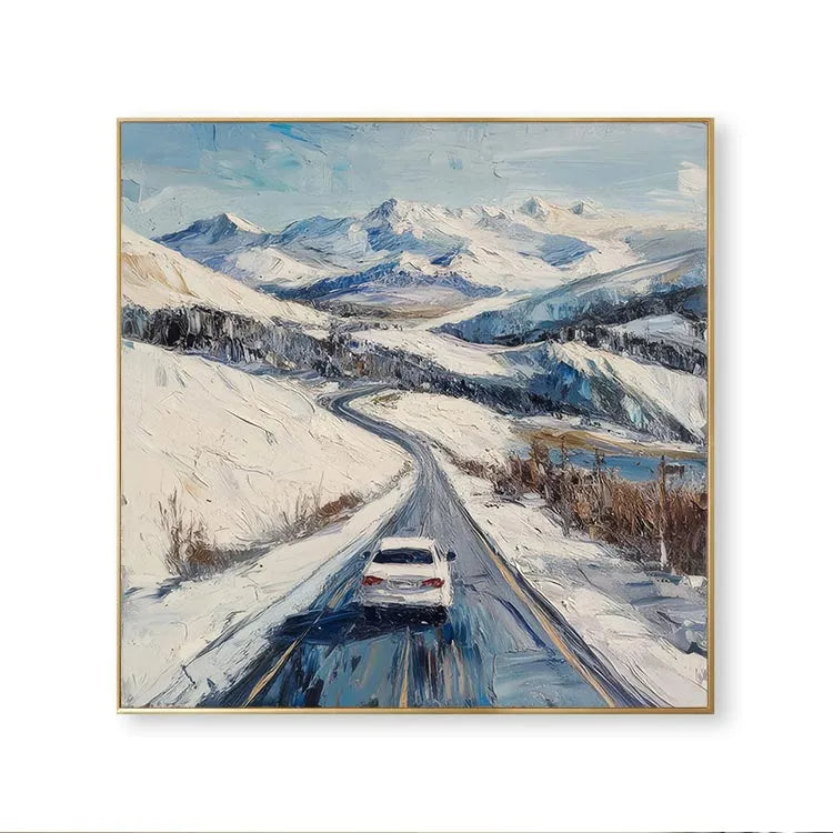 Snowy Serenade: A Drive Through Winter's Embrace #CDFB00823