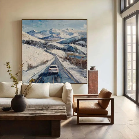 Snowy Serenade: A Drive Through Winter's Embrace #CDFB00823