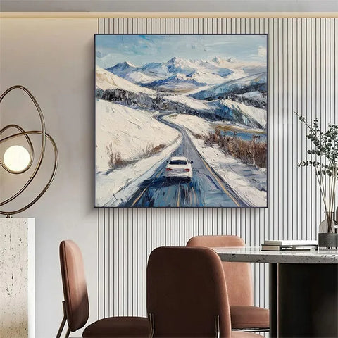 Snowy Serenade: A Drive Through Winter's Embrace #CDFB00823