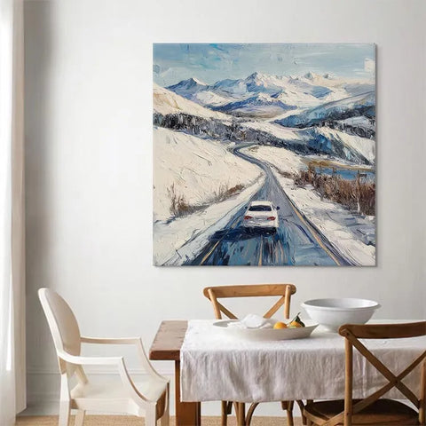 Snowy Serenade: A Drive Through Winter's Embrace #CDFB00823