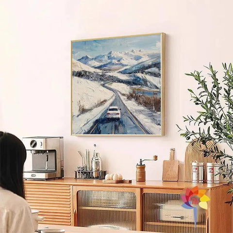 Snowy Serenade: A Drive Through Winter's Embrace #CDFB00823