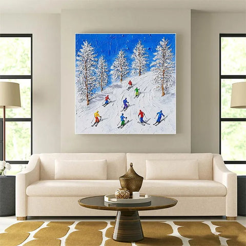 Alpine Thrill: Skiers on Snowy Slopes #CDFB00837