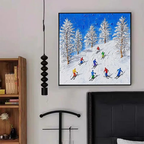 Alpine Thrill: Skiers on Snowy Slopes #CDFB00837