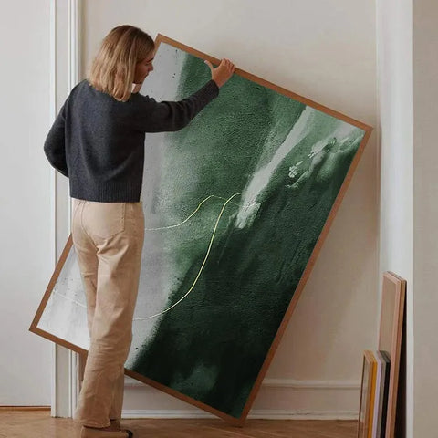 Emerald Fracture with Golden Thread #CDFB00909