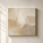 AB001 Beige Abstract Canvas Painting front view