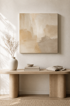 Size reference scene for AB001 Beige Abstract Canvas Painting