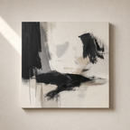 AB002 Black and White Abstract Wall Art front view