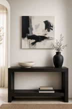Size reference scene for AB002 Black and White Abstract Wall Art