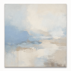 AB003 Soft Blue Abstract Canvas Painting front view