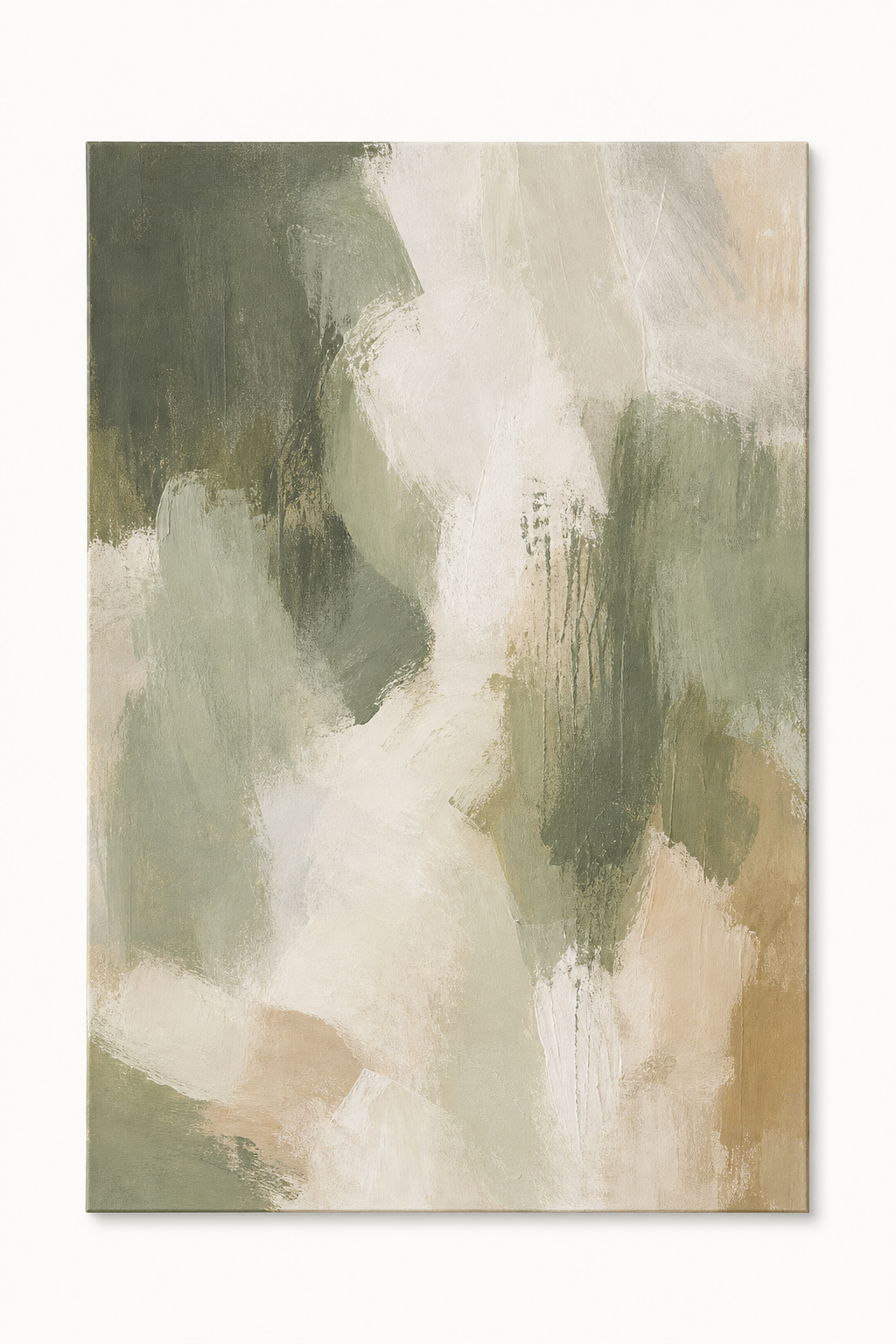 AB004 Sage Green Abstract Wall Art front view