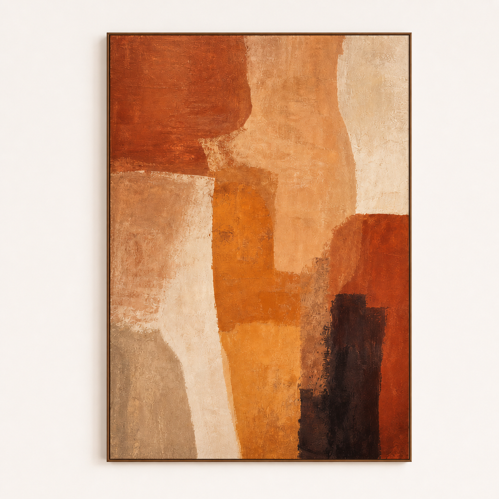 AB005 terracotta earth tone abstract painting front view