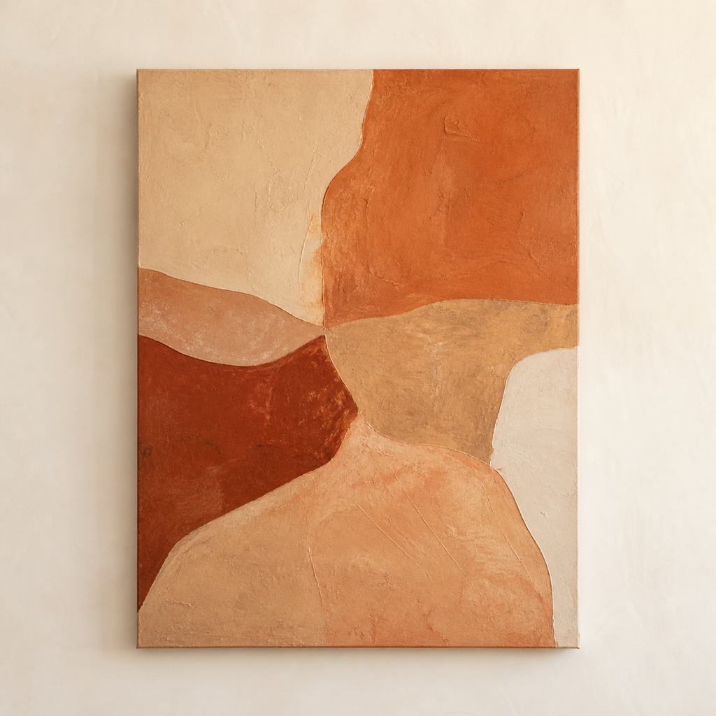 AB005 terracotta earth tone abstract painting front view