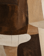 Warm Brown Abstract Canvas Painting #AB006 texture detail