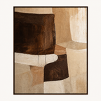 Warm Brown Abstract Canvas Painting #AB006 front view