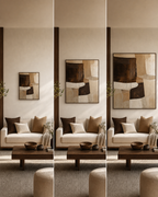 Warm Brown Abstract Canvas Painting #AB006 size reference