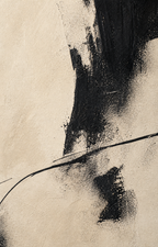Cream and Black Minimal Abstract Art #AB007 texture detail