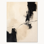 Cream and Black Minimal Abstract Art #AB007 front view