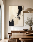 Cream and Black Minimal Abstract Art #AB007 main scene