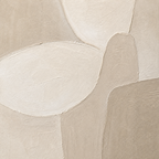 Close-up of hand-painted texture and brushwork in Minimal Oatmeal Abstract Wall Art #AB010