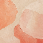 Close-up of hand-painted texture and brushwork in Soft Coral Peach Abstract Painting #AB018