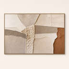 Front view of oversized textured wall art