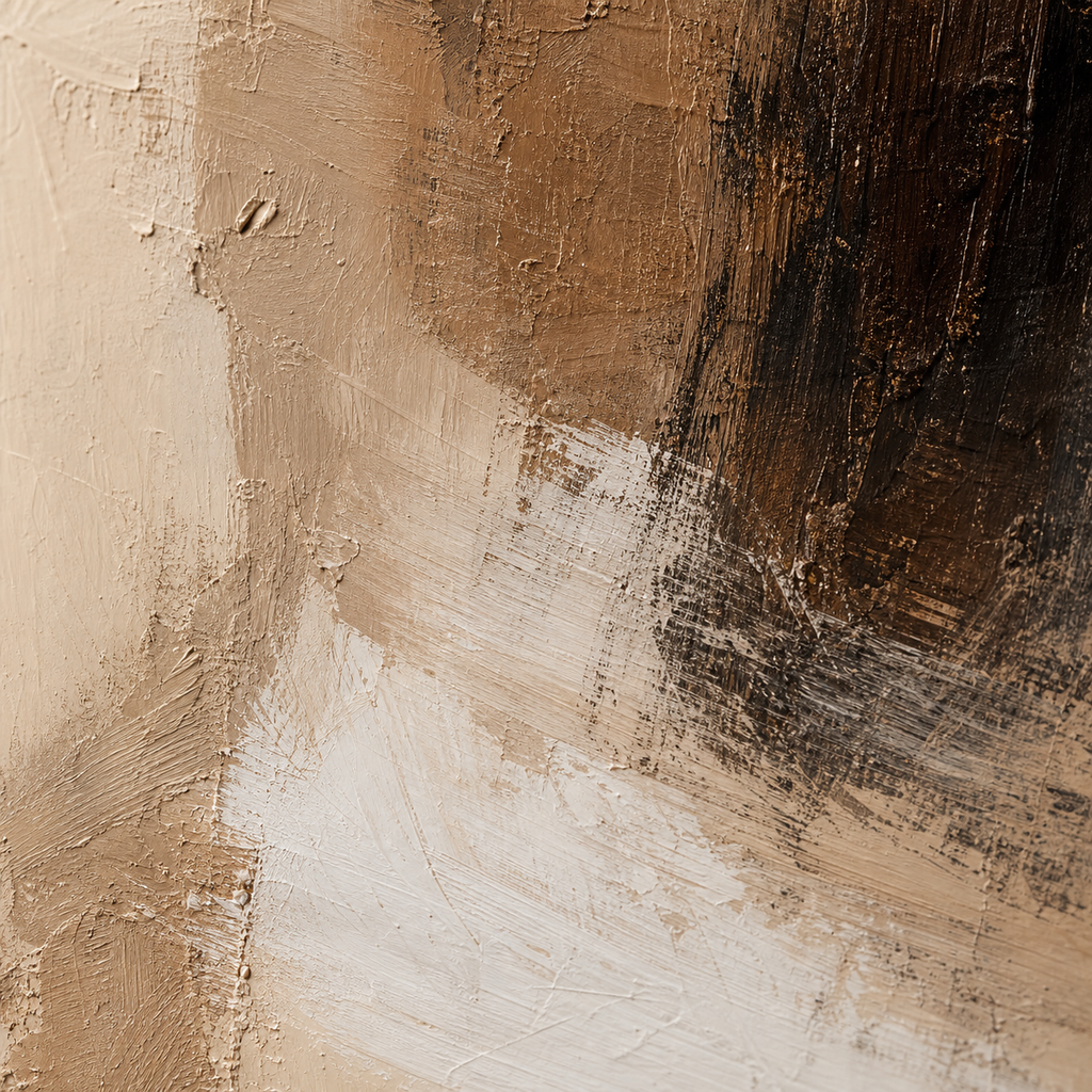 Close-up of brown and beige abstract hand-painted texture