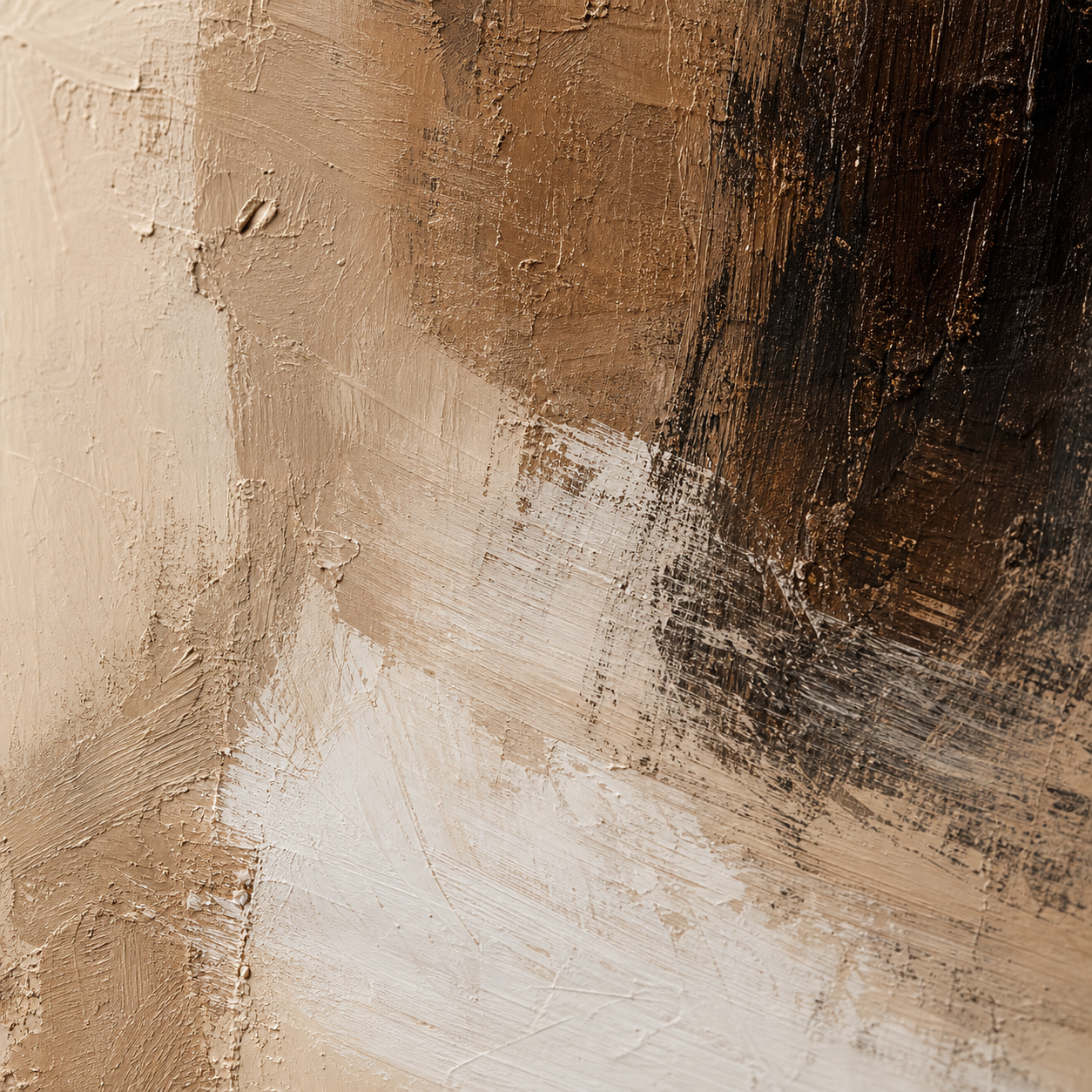 Close-up of brown and beige abstract hand-painted texture